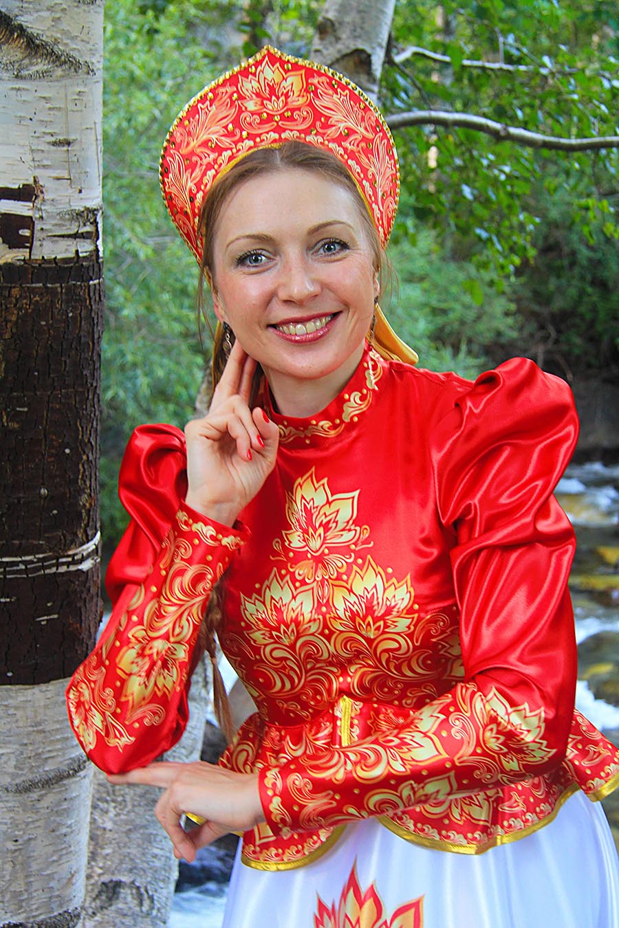 Women in Slavic costumes in Belgrade