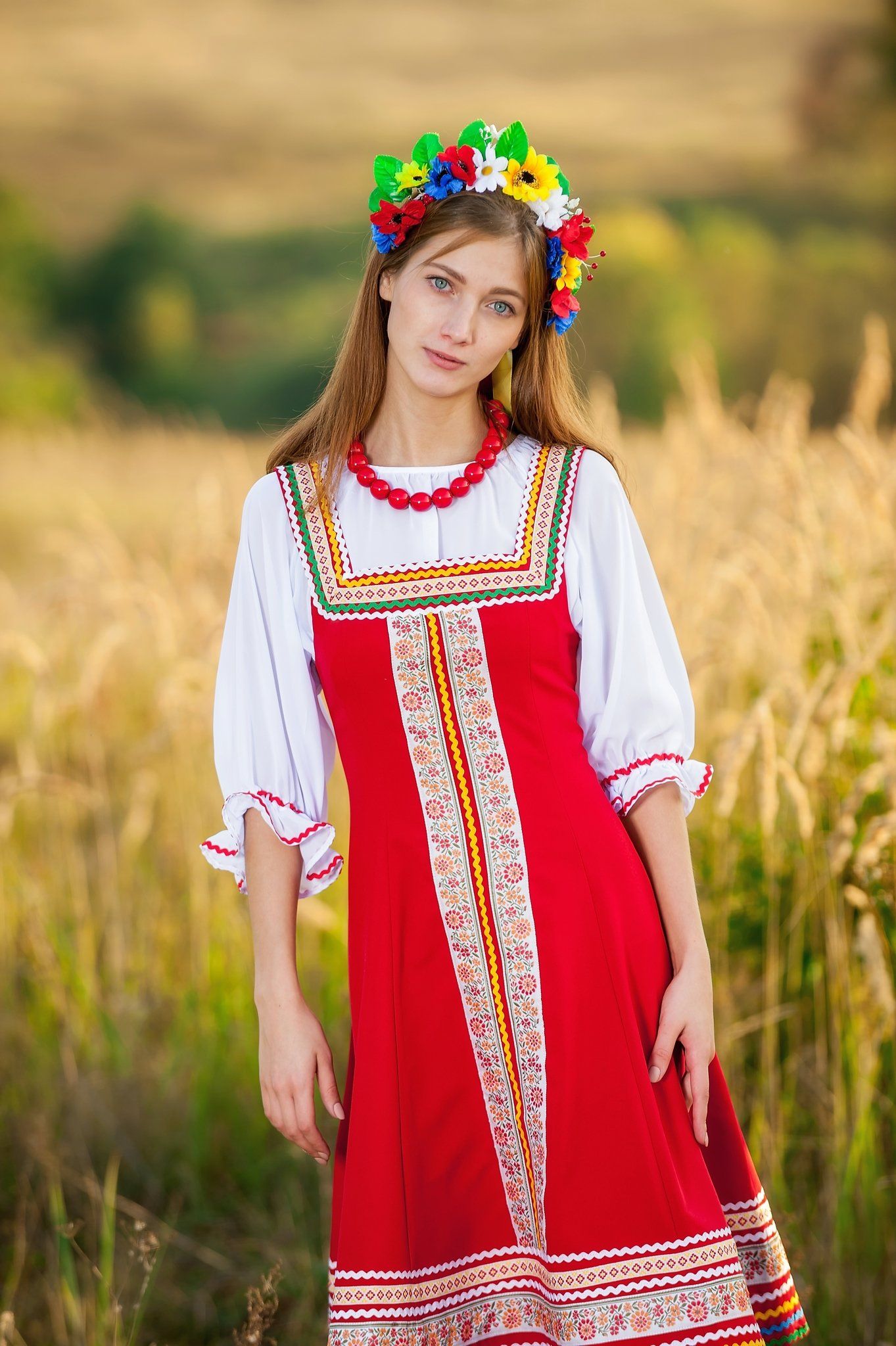 Women in Slavic costumes in Belgrade