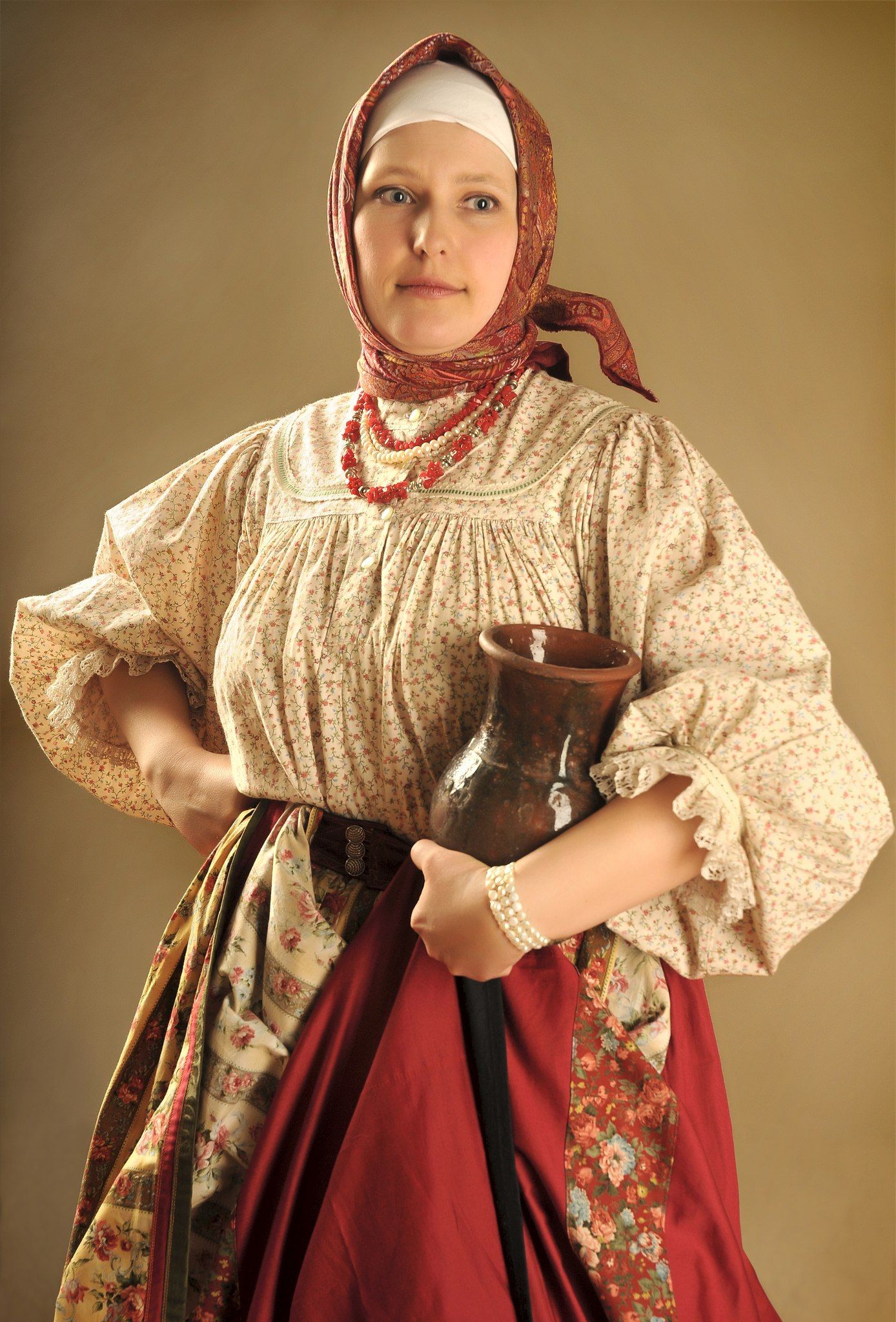 Girls in Slavic costumes in Belgrade